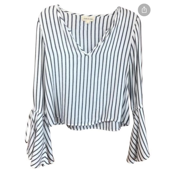 Anthropologie Tops - Anthro. Cloth & Stone striped longsleeve tie top